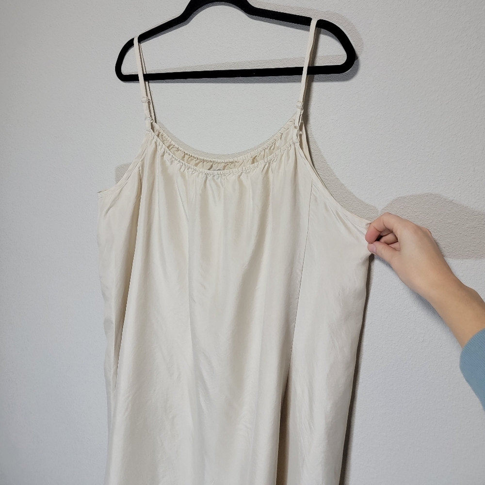 Eileen Fisher Washed Silk Cami Dress Cream - Picture 3 of 13